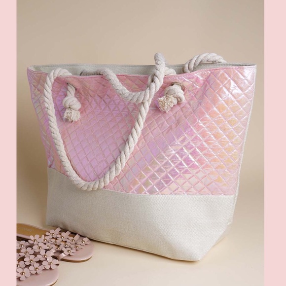 funposhiestyle Handbags - Mermaid Pink Beach Tote - slight flaw
